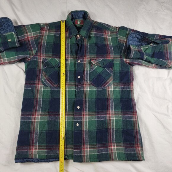 High Sierra By Mervyns Mens Medium Blue Green Flannel Shirt Winter Warm Casual - Picture 9 of 10